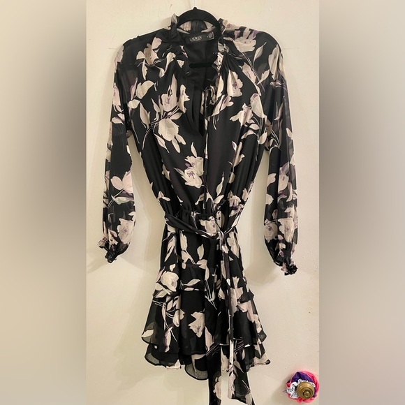 Lauren Ralph Lauren Floral Fit & Flare Black Multi. Size 6 Regular. $185 💕NWT - Picture 3 of 14